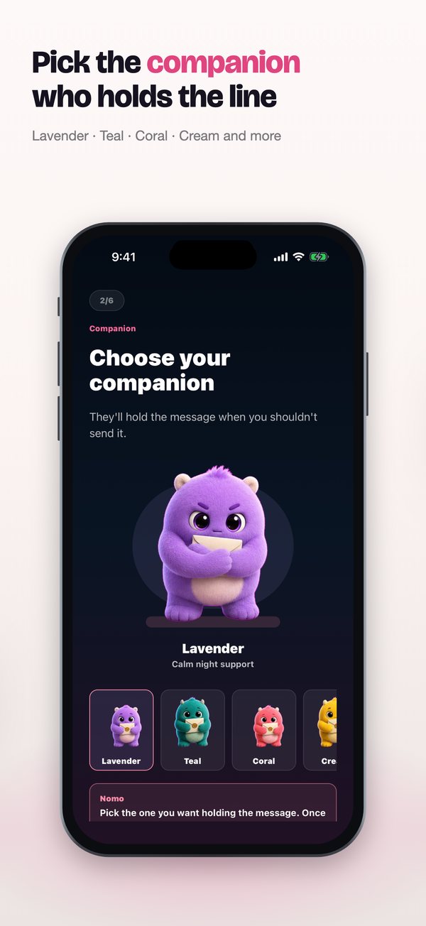 No Contact Companion App Store slide 5: Pick the companion who holds the line