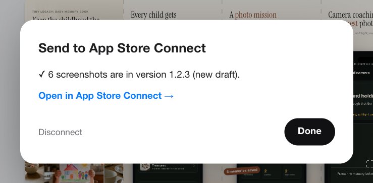 Done: 6 screenshots are in version 1.2.3, new draft.
